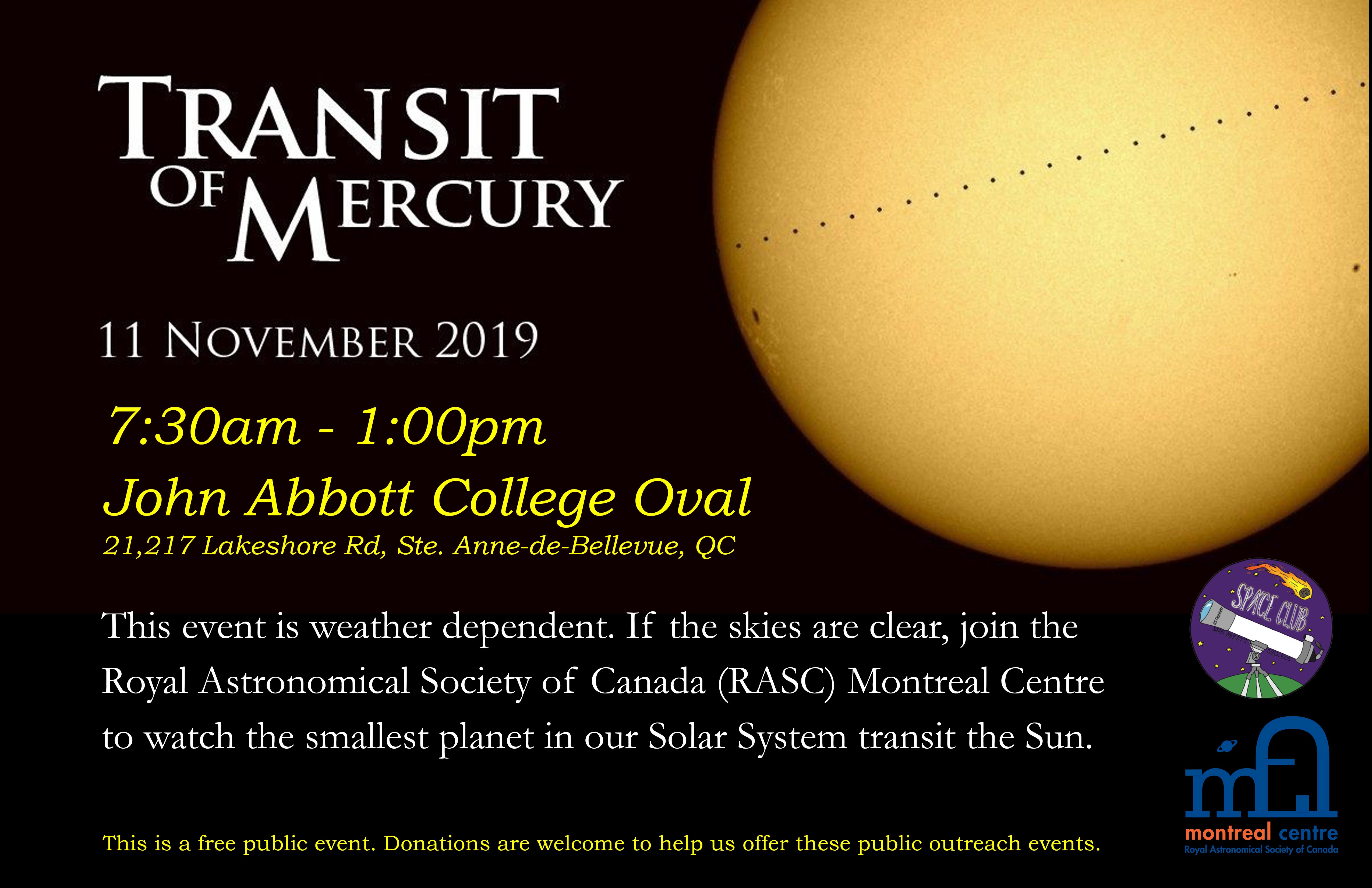 Mercury Transit 2019 | RASC
