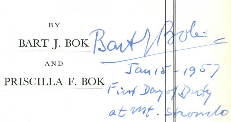 Bart Bok Autograph