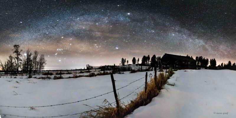 Wagonwheel Road Barn Winter Pano